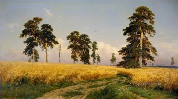 Landscapes Painting - Rye The Field of Wheat classical landscape Ivan Ivanovich trees